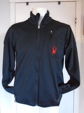 Spyder Active Jacket Men’s Medium Black Full Zip Lightweight Performance